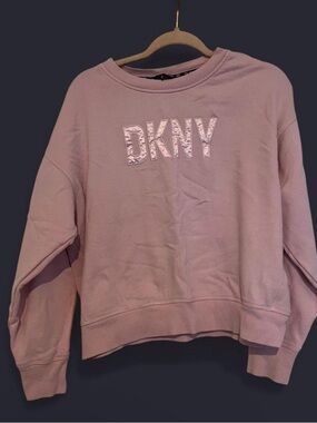 DKNY Sport Light Pink Ribbed Crewneck Sweatshirt